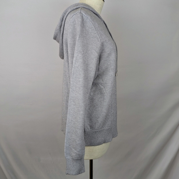 Life Is Good Sweater Hooded Knit Embroidered Gingerbread Man Grey M NWT - Picture 6 of 12